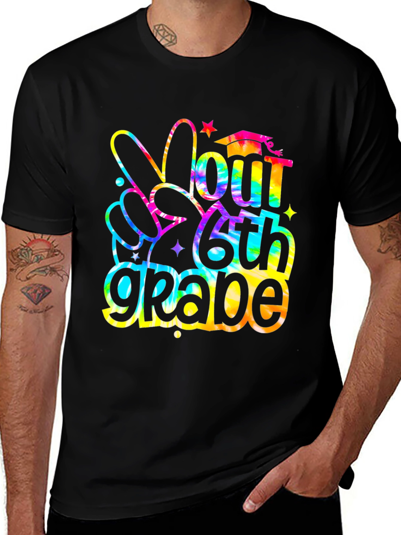 Peace Out 6th Grade Tie Dye Graduation T-Shirt