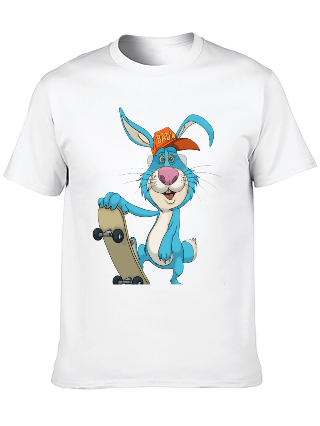 Cool Rabbit Skateboarder Graphic T-Shirt