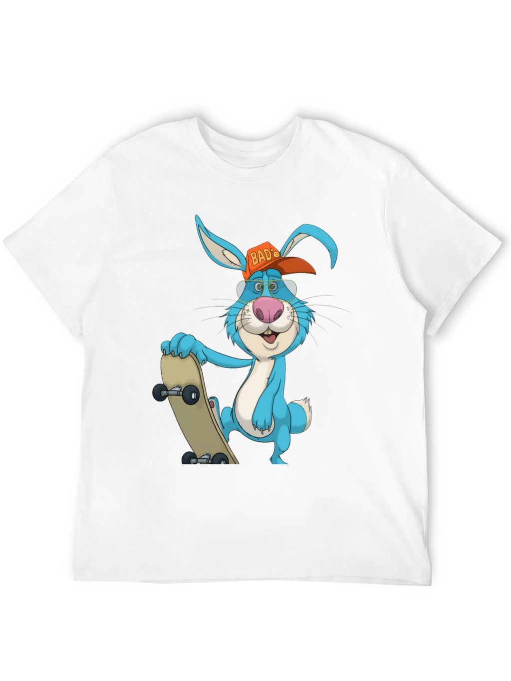 Cool Rabbit Skateboarder Graphic T-Shirt