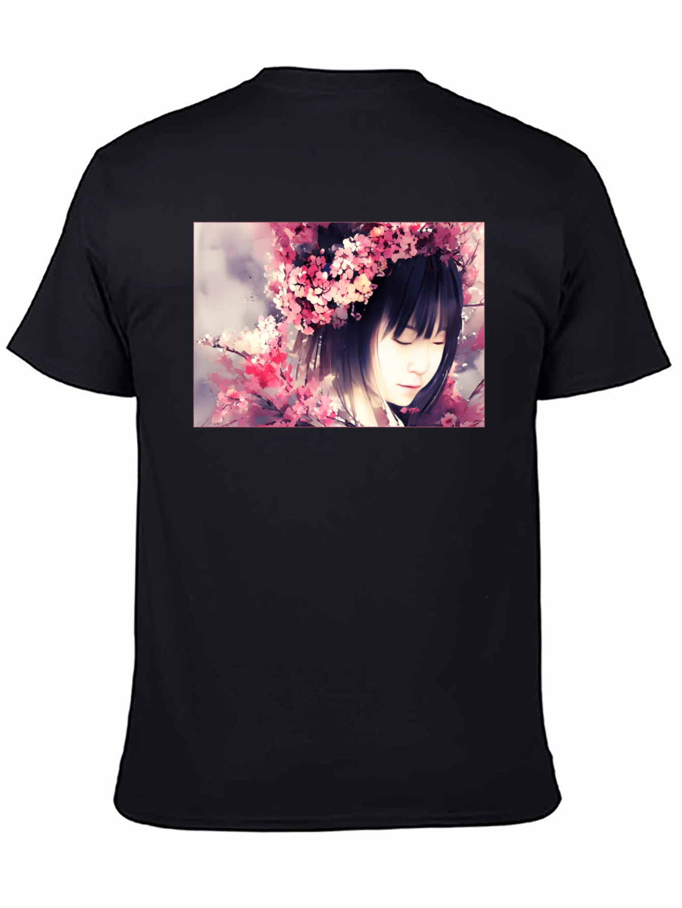 Cherry Blossom Girl Graphic Black T-Shirt
