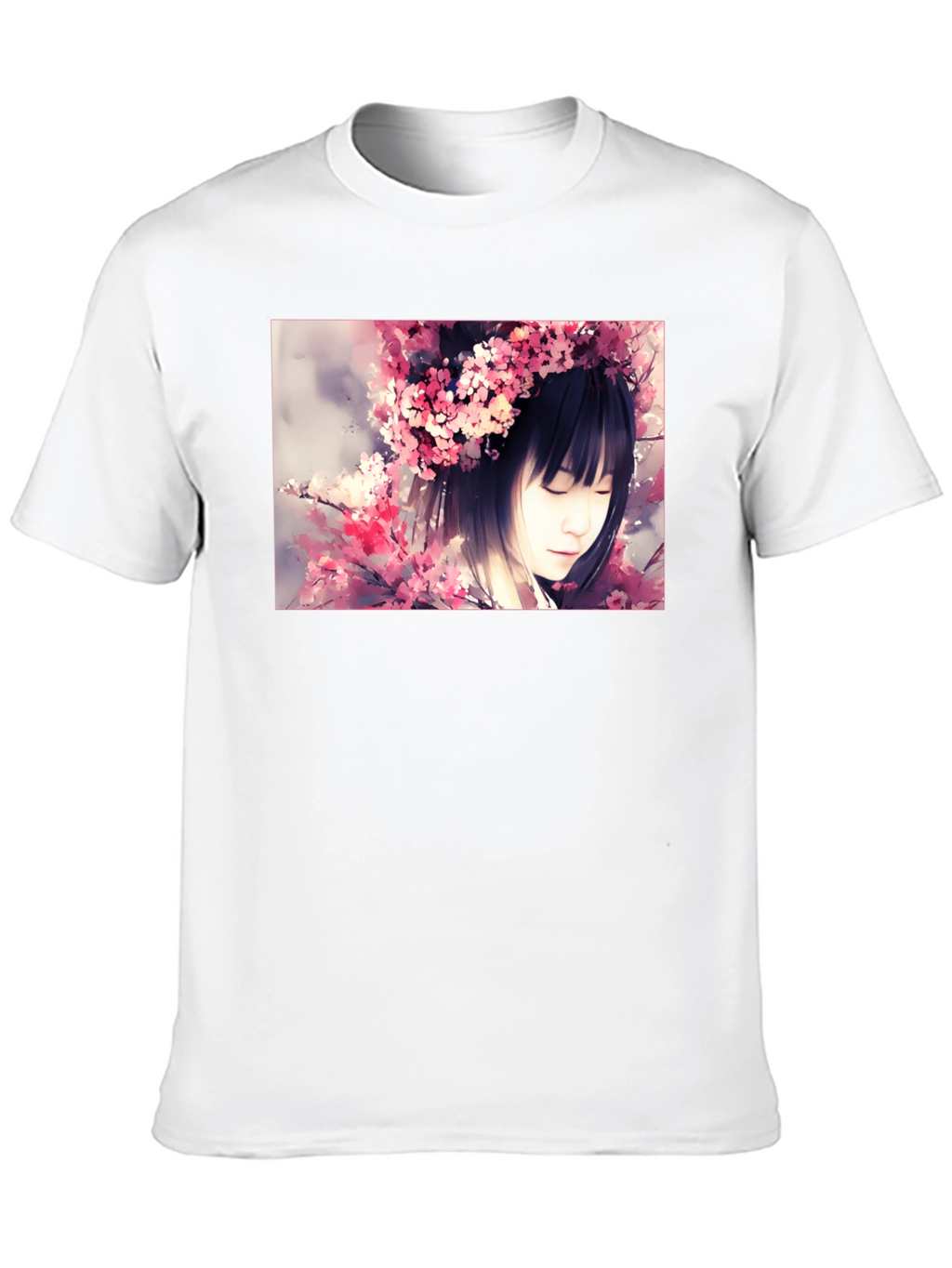 Cherry Blossom Girl Graphic Black T-Shirt
