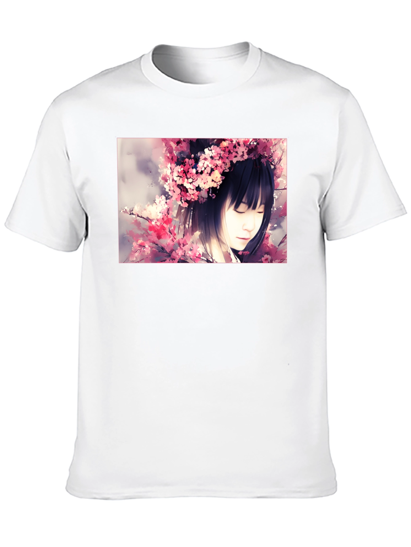 Cherry Blossom Girl Graphic Black T-Shirt