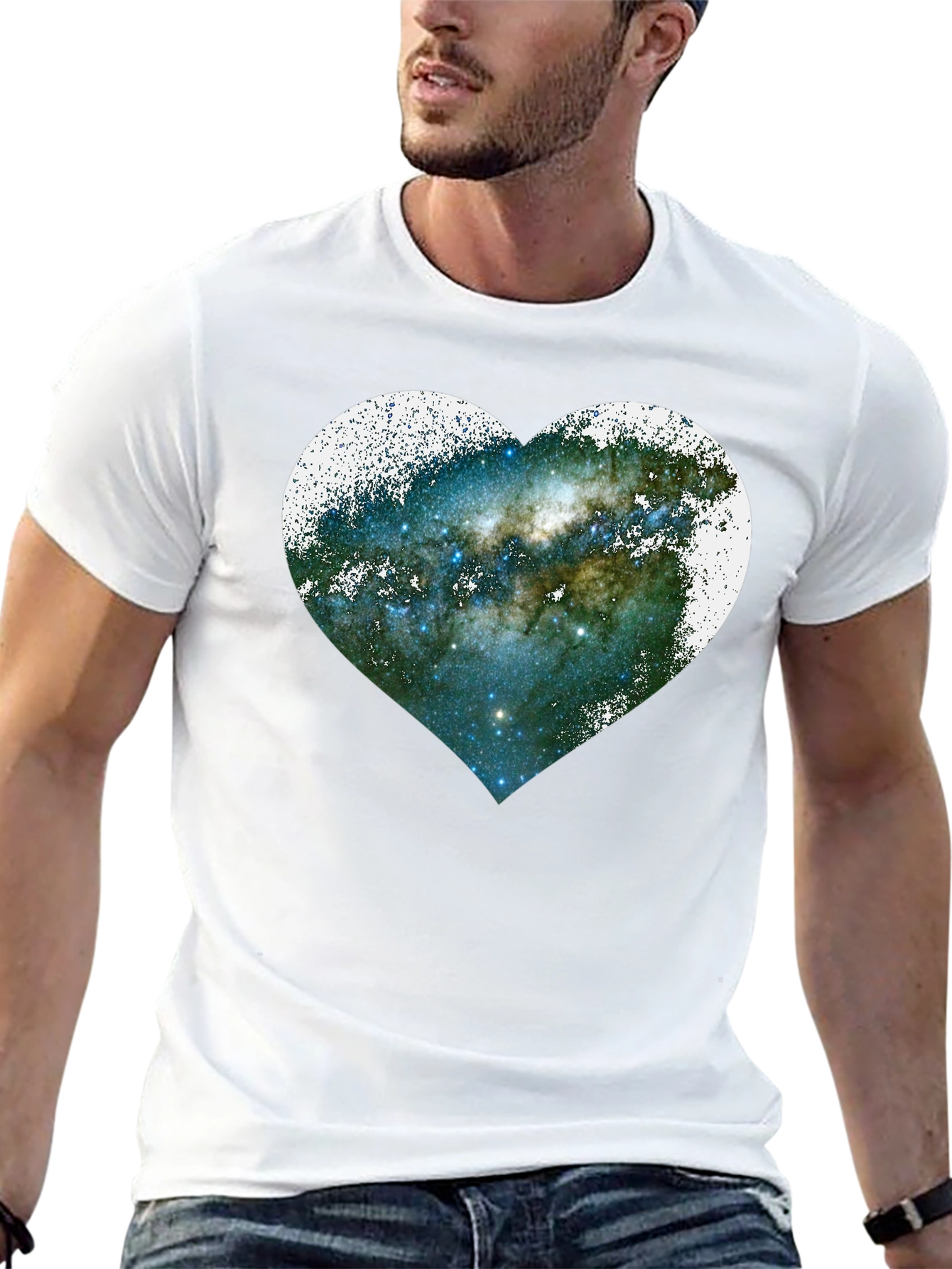 Galaxy Heart Graphic Tee - Unique Space Lovers Shirt