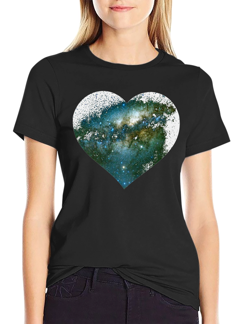 Galaxy Heart Graphic Tee - Unique Space Lovers Shirt