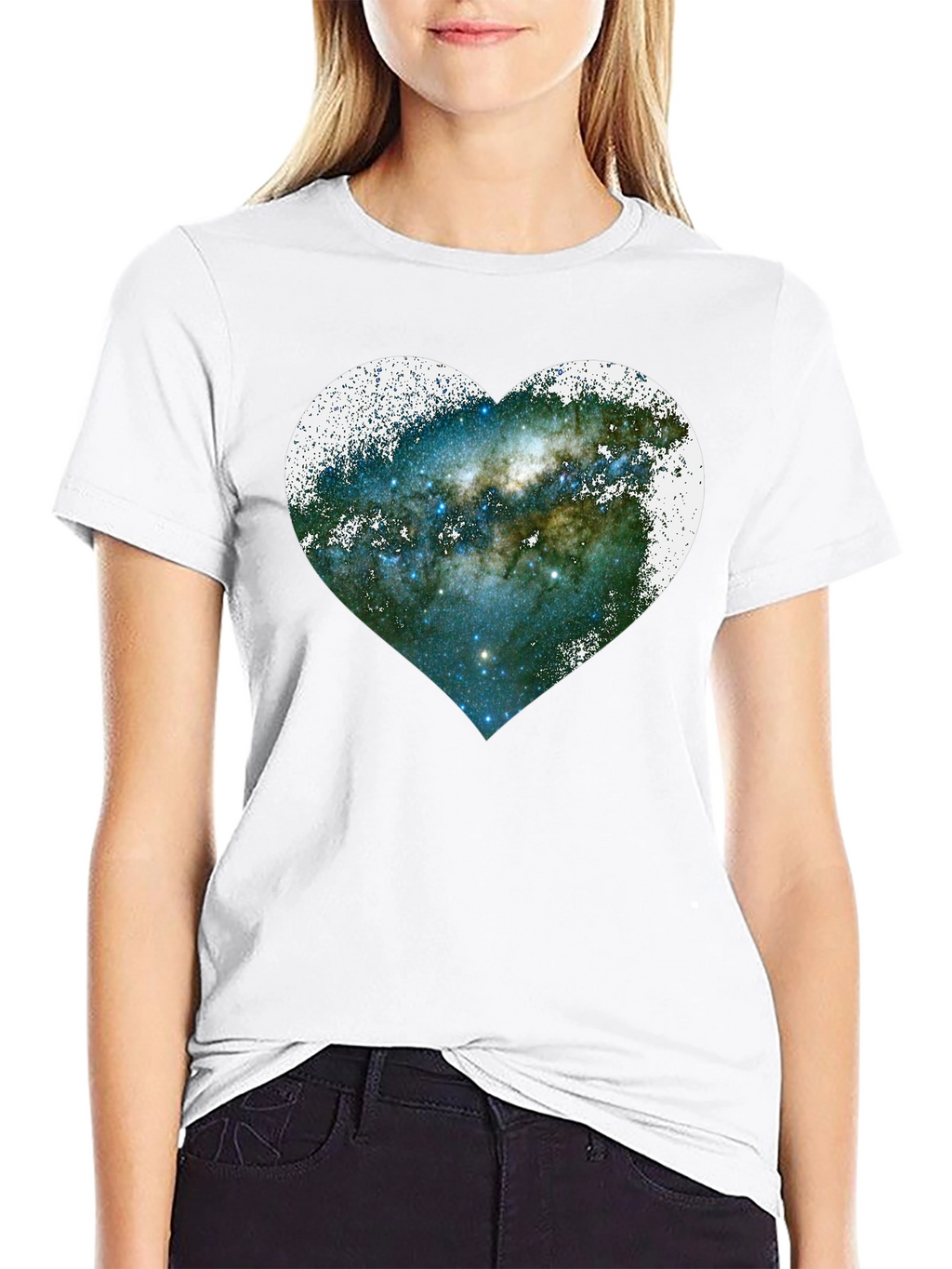 Galaxy Heart Graphic Tee - Unique Space Lovers Shirt
