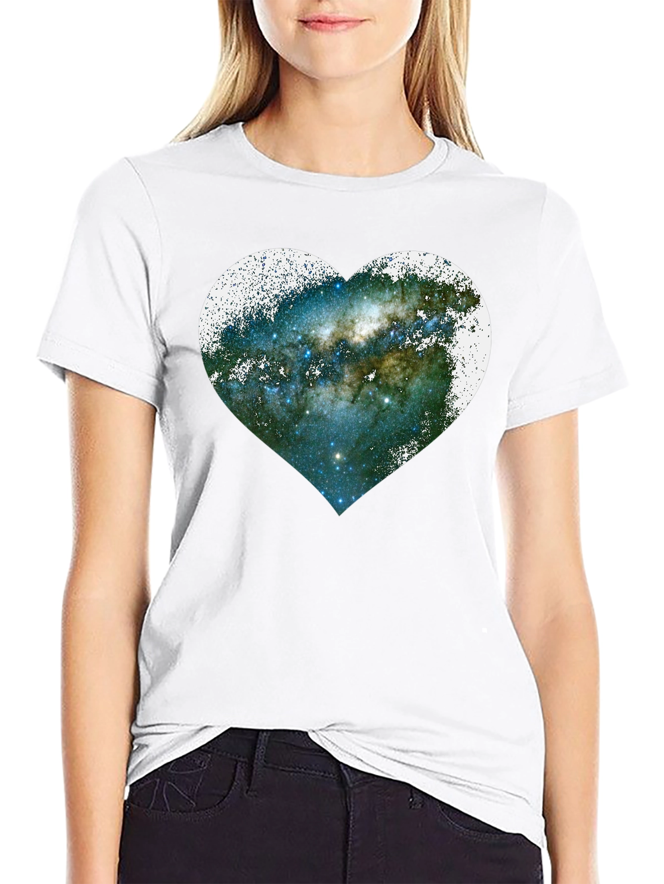 Galaxy Heart Graphic Tee - Unique Space Lovers Shirt