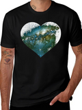 Galaxy Heart Graphic Tee - Unique Space Lovers Shirt