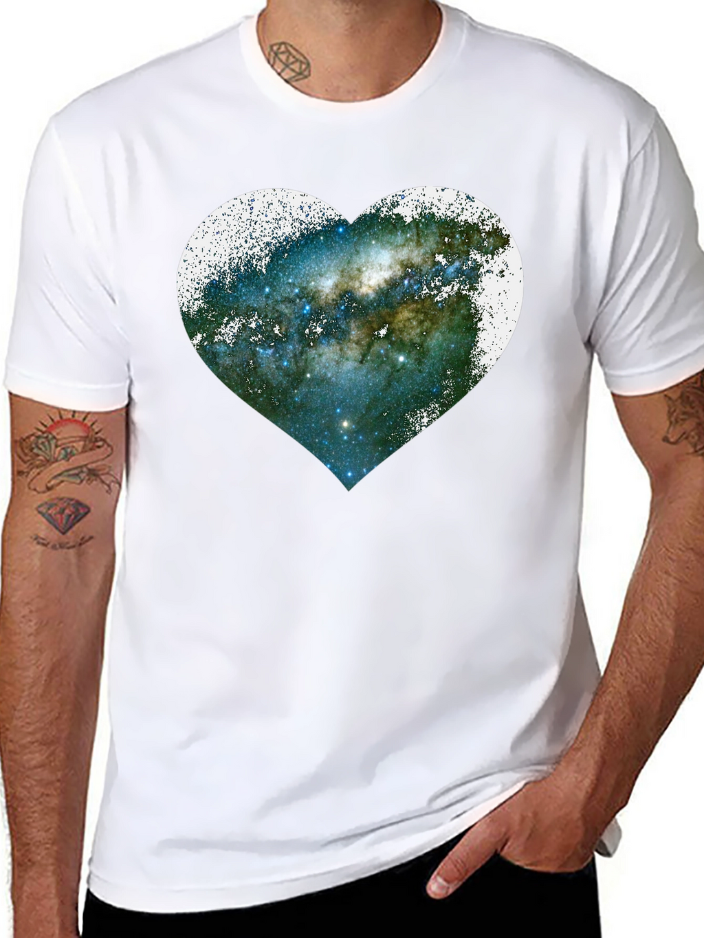 Galaxy Heart Graphic Tee - Unique Space Lovers Shirt