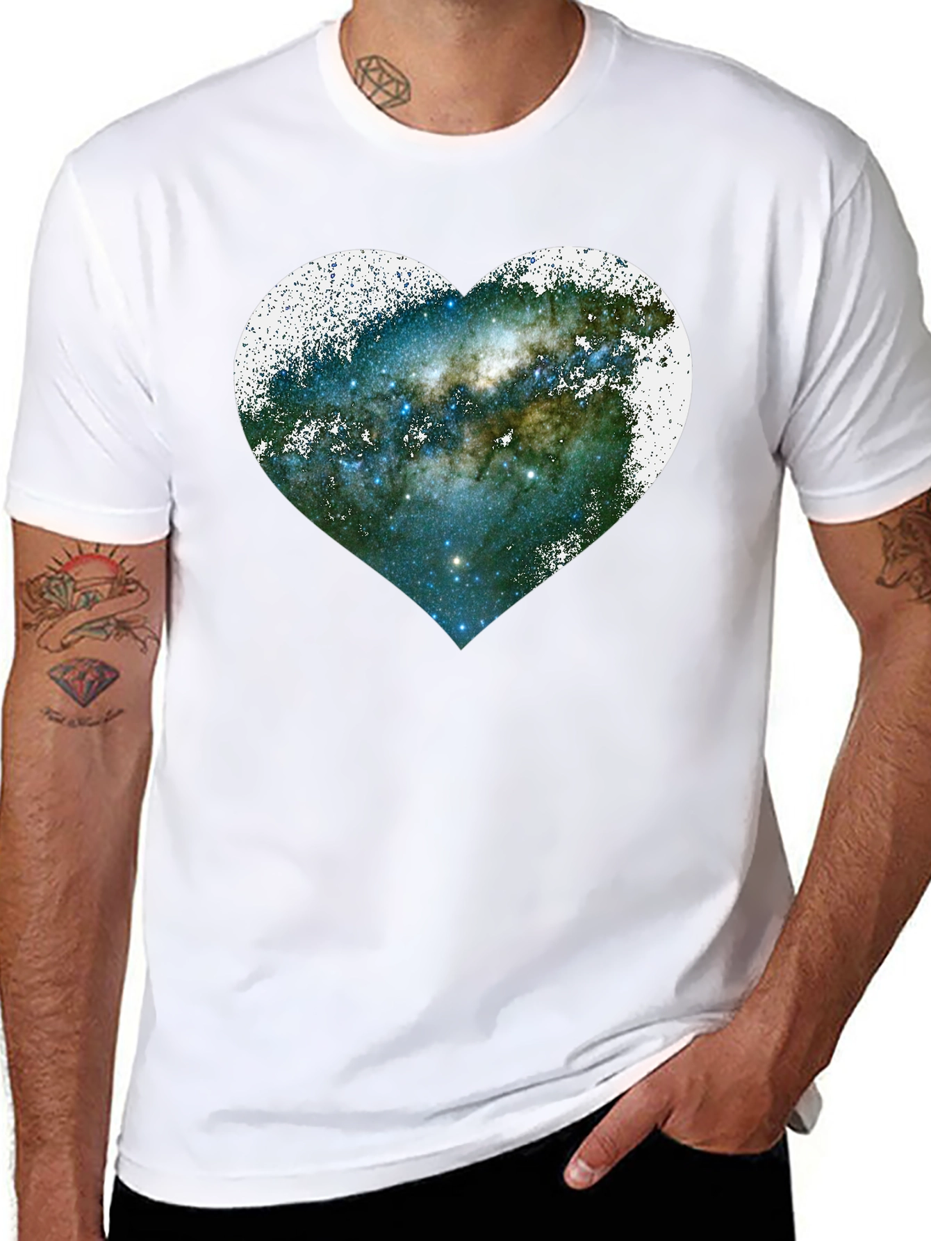 Galaxy Heart Graphic Tee - Unique Space Lovers Shirt