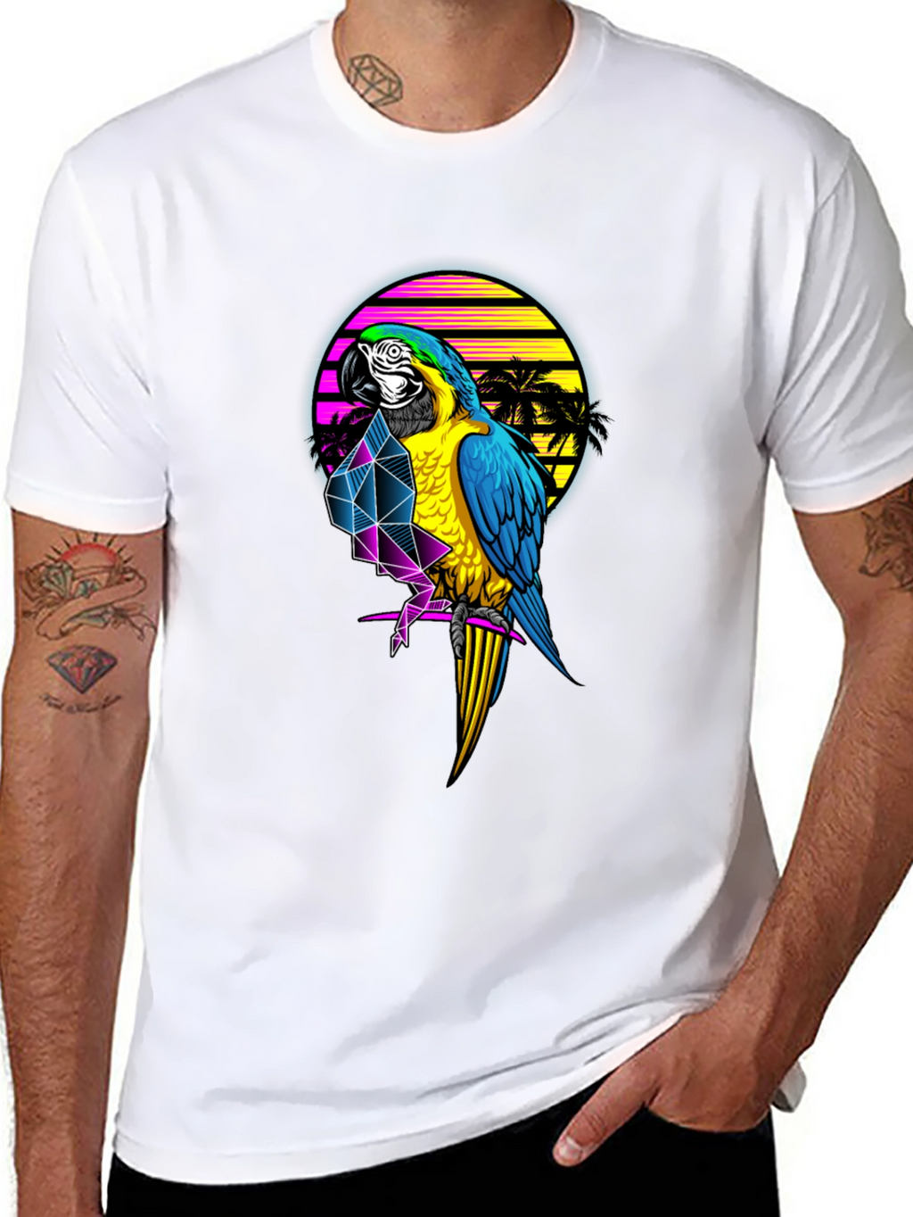 Retro Parrot Graphic T-Shirt
