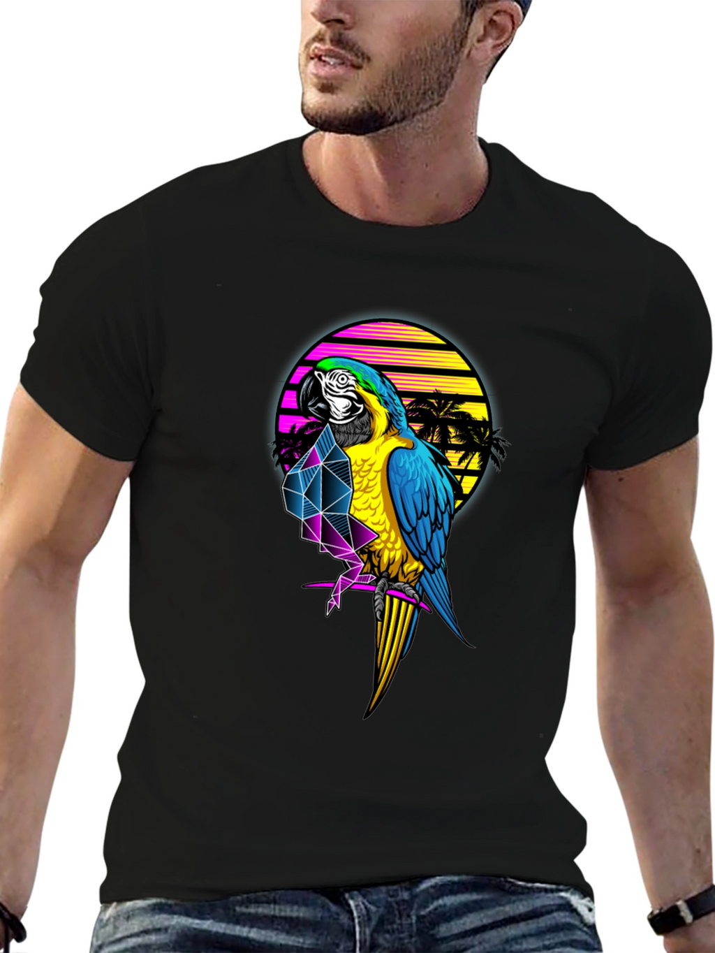 Retro Parrot Graphic T-Shirt