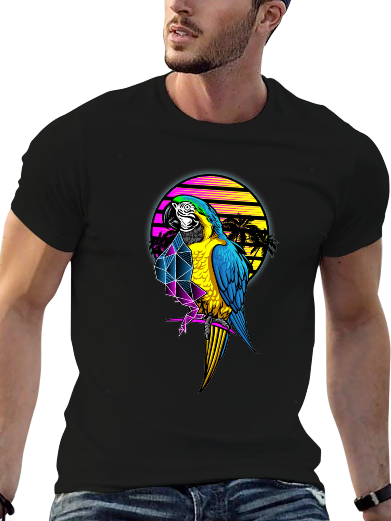 Retro Parrot Graphic T-Shirt