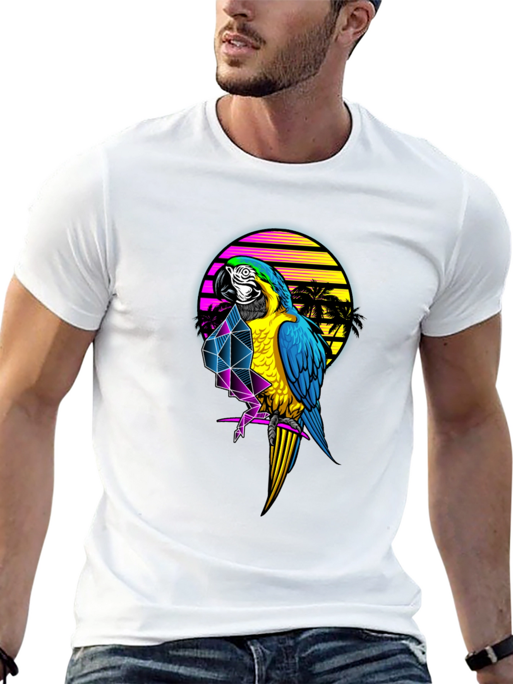 Retro Parrot Graphic T-Shirt