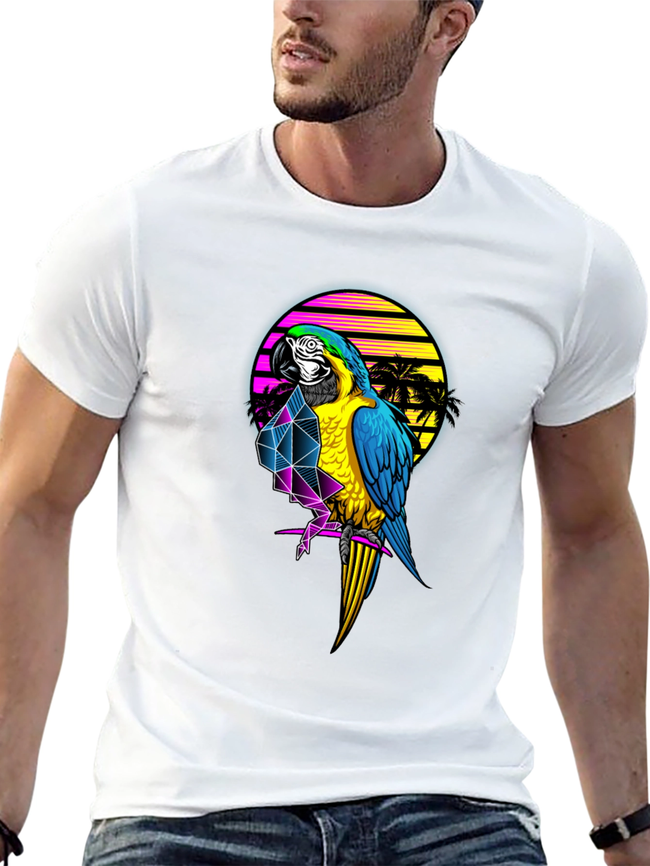 Retro Parrot Graphic T-Shirt