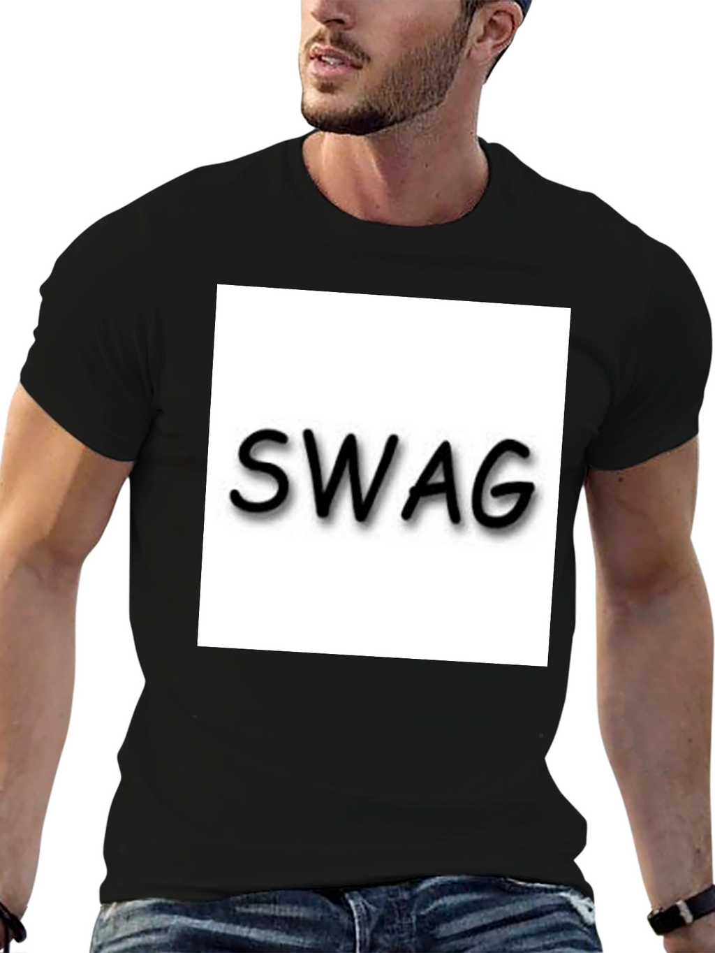 Mens Black T-Shirt - Swag Design