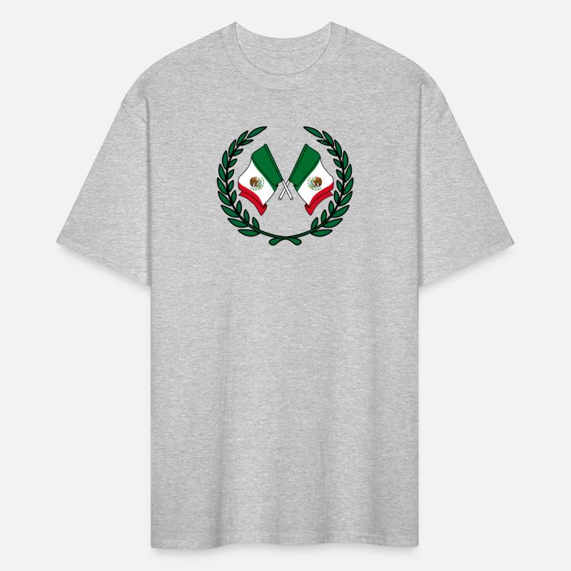 Flags Mexico in laurel wreath