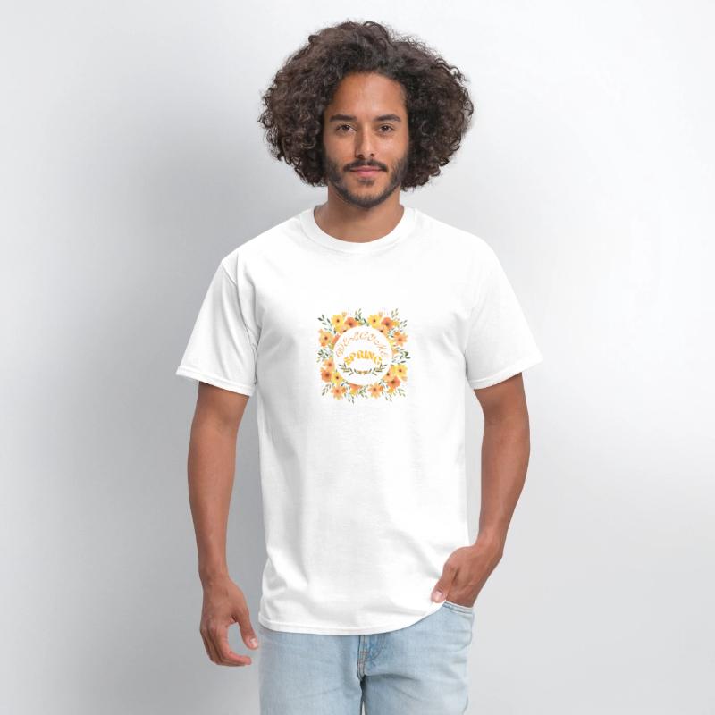 Floral Welcome Spring, Pressed flower T-shirt