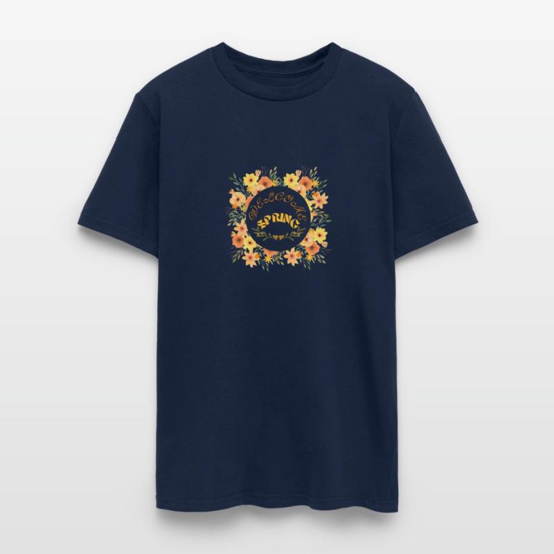 Floral Welcome Spring, Pressed flower T-shirt