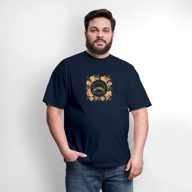 Floral Welcome Spring, Pressed flower T-shirt