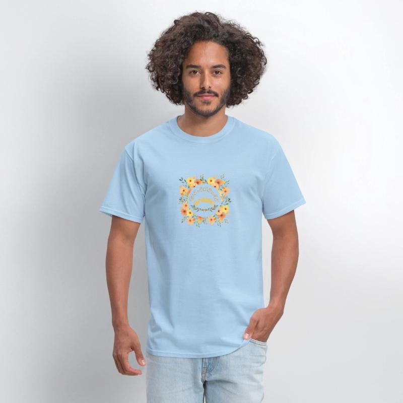 Floral Welcome Spring, Pressed flower T-shirt