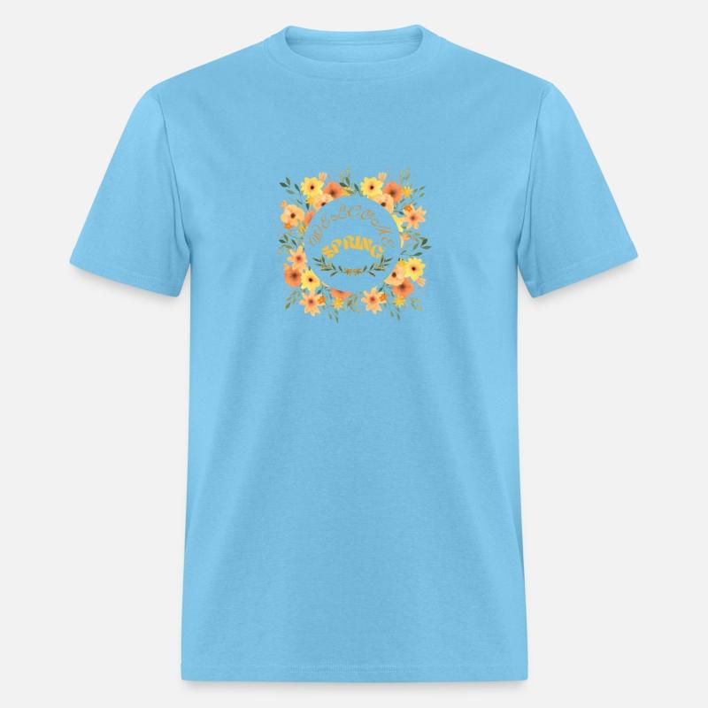 Floral Welcome Spring, Pressed flower T-shirt