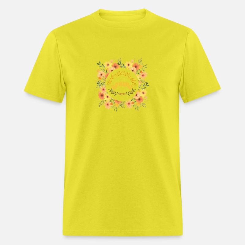 Floral Welcome Spring, Pressed flower T-shirt