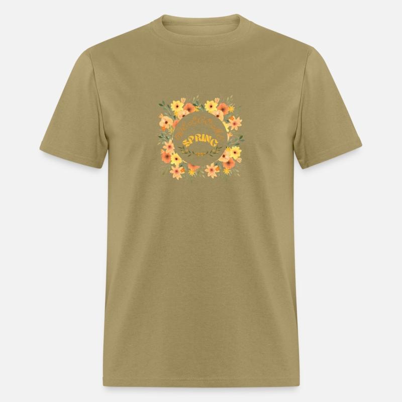 Floral Welcome Spring, Pressed flower T-shirt