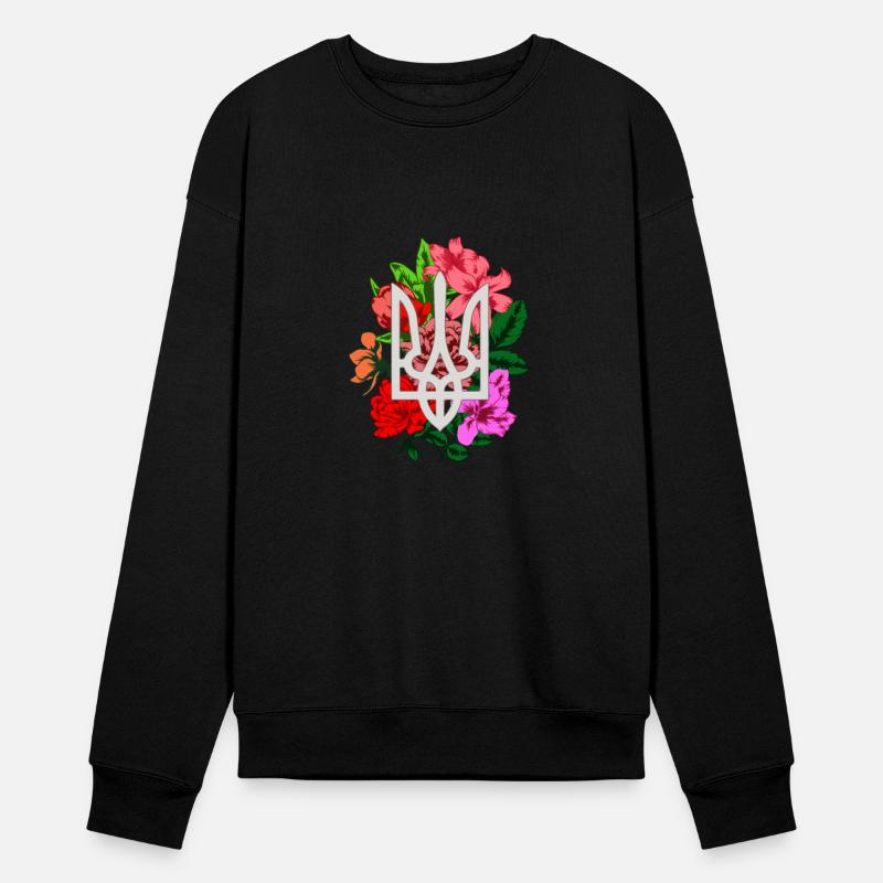 Flowering tryzub Ukrainian national emblem trident