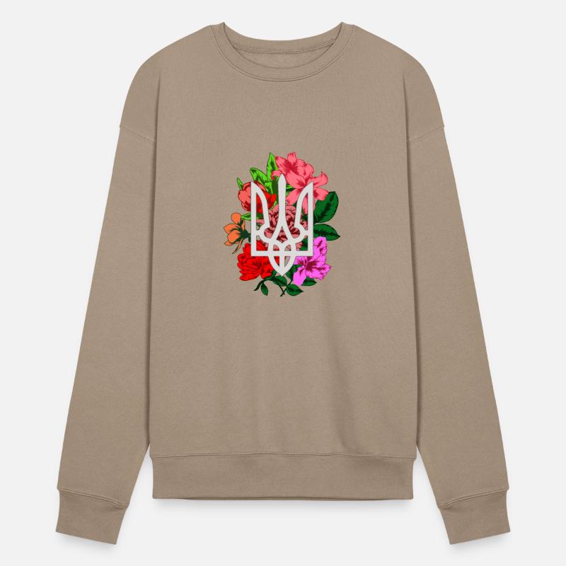 Flowering tryzub Ukrainian national emblem trident