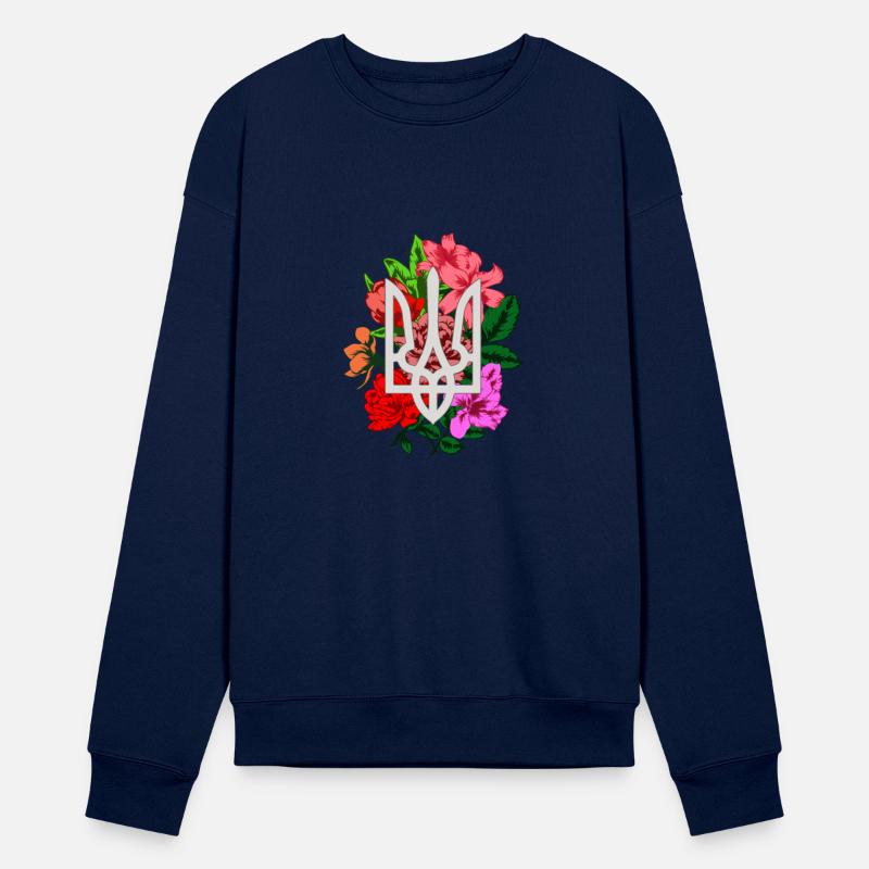 Flowering tryzub Ukrainian national emblem trident