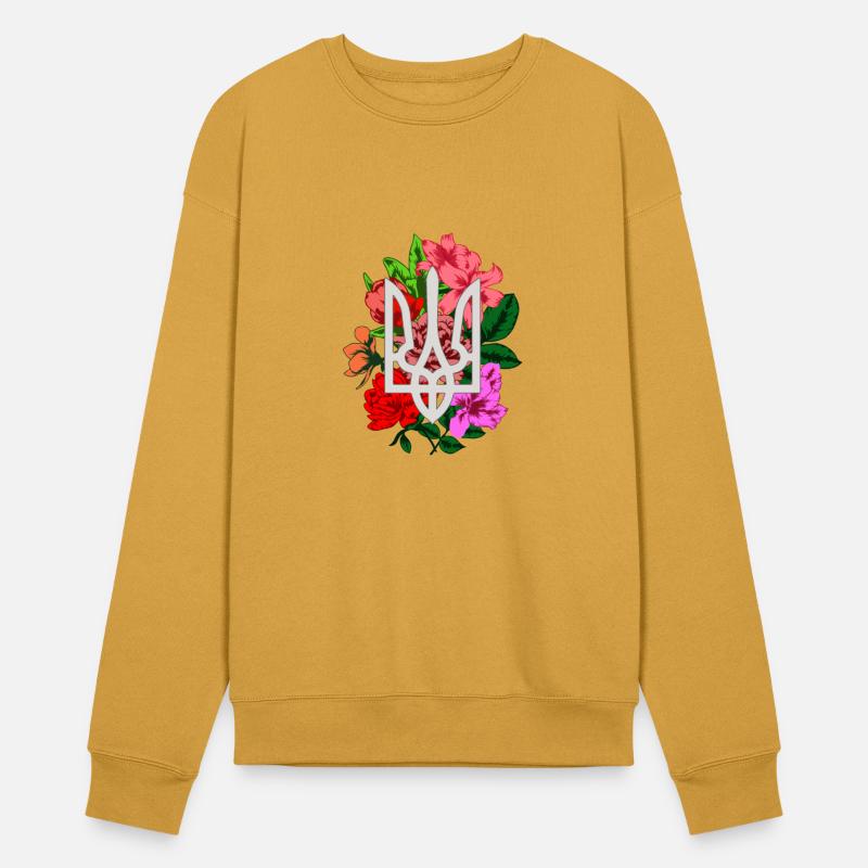 Flowering tryzub Ukrainian national emblem trident