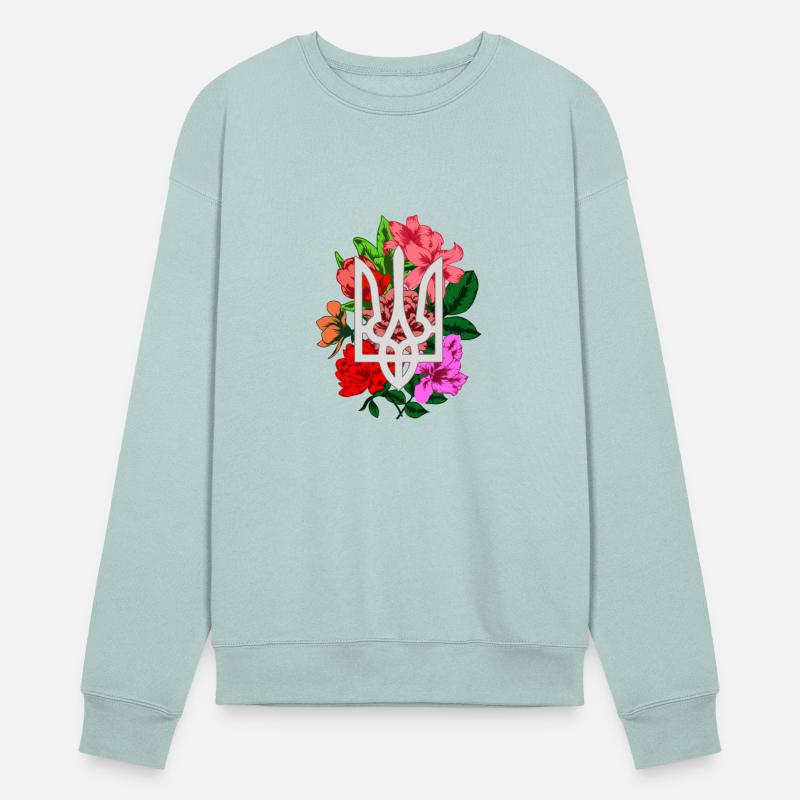 Flowering tryzub Ukrainian national emblem trident