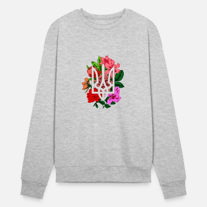 Flowering tryzub Ukrainian national emblem trident