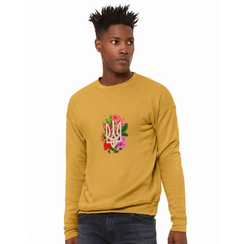 Flowering tryzub Ukrainian national emblem trident