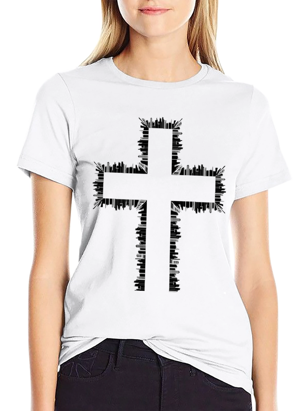 Abstract Cross Graphic T-Shirt