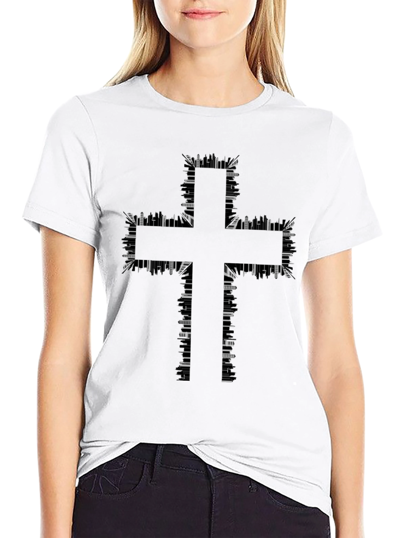Abstract Cross Graphic T-Shirt