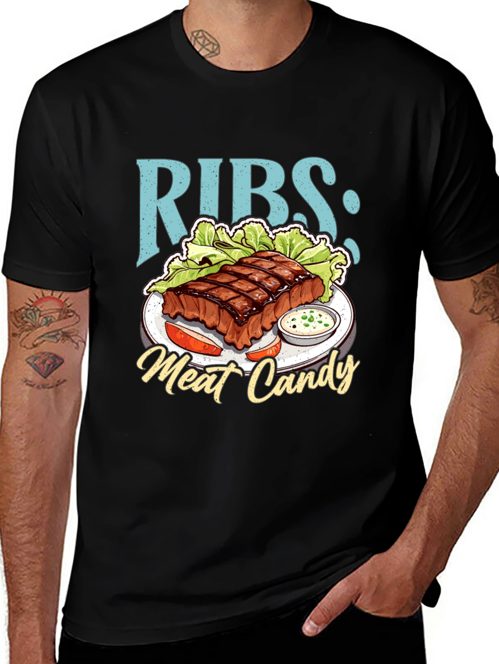 RIBS: Meat Candy T-Shirt - BBQ Lover Tee
