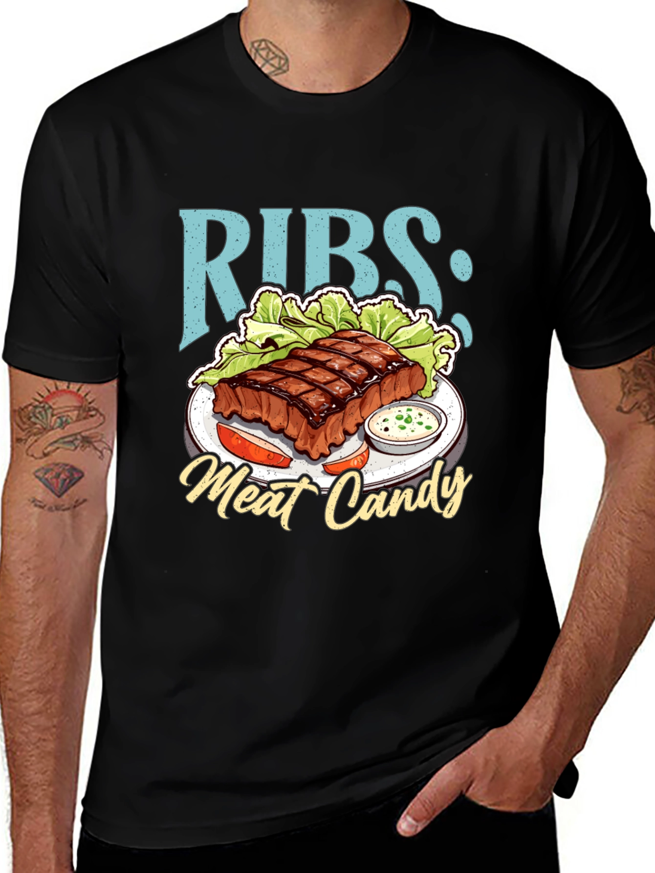 RIBS: Meat Candy T-Shirt - BBQ Lover Tee