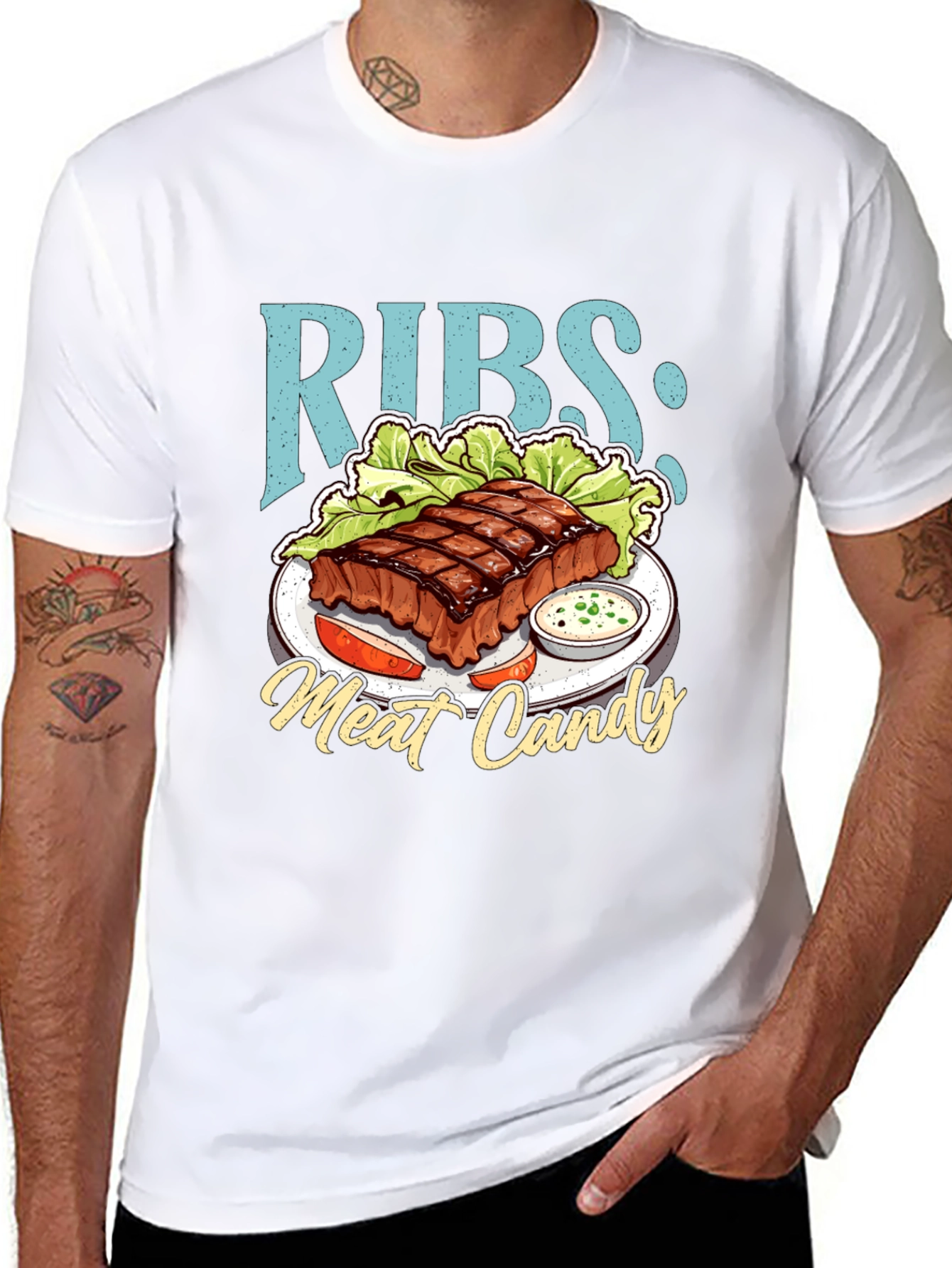 RIBS: Meat Candy T-Shirt - BBQ Lover Tee