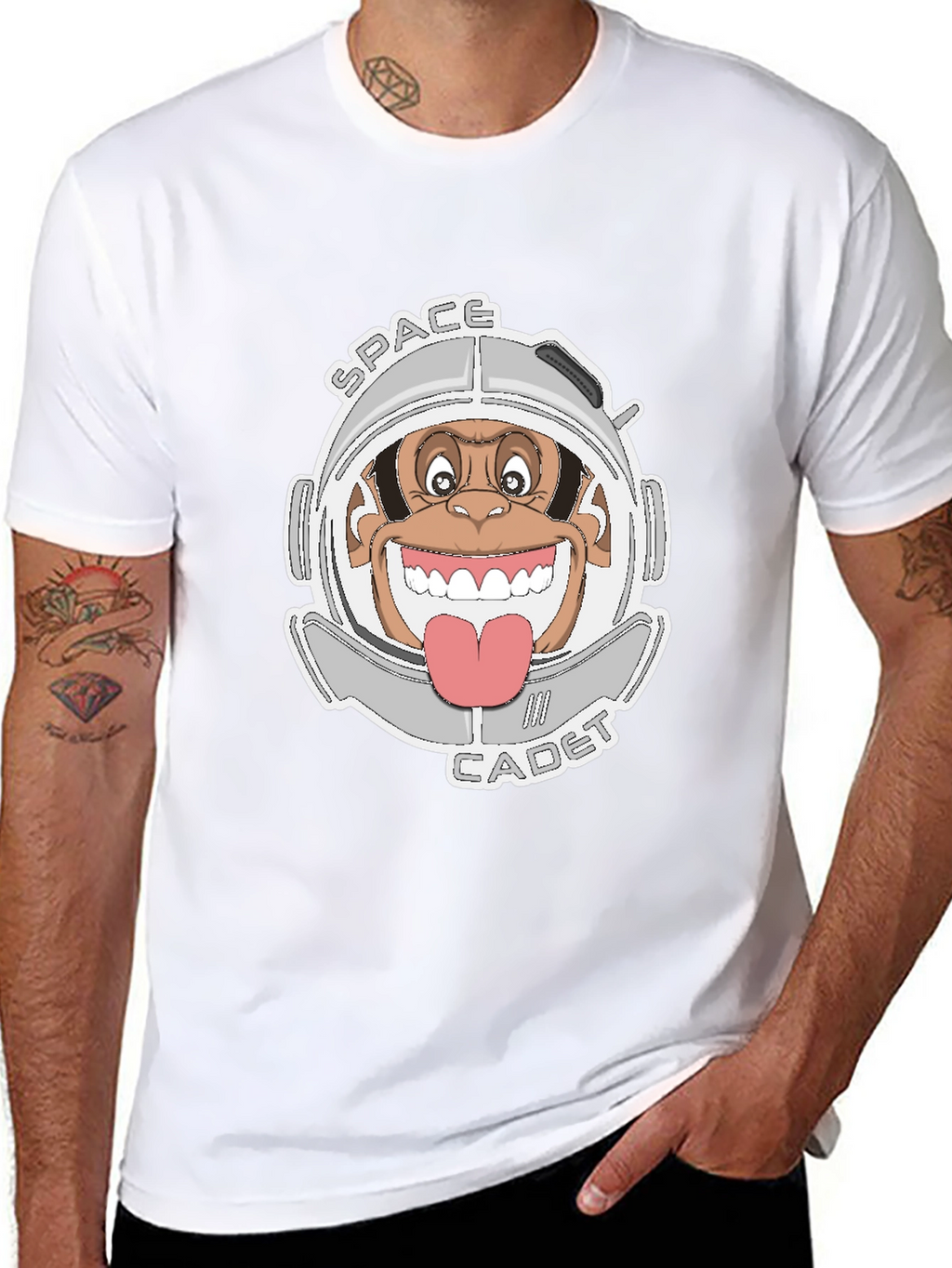Space Cadet Monkey Graphic T-Shirt - Black
