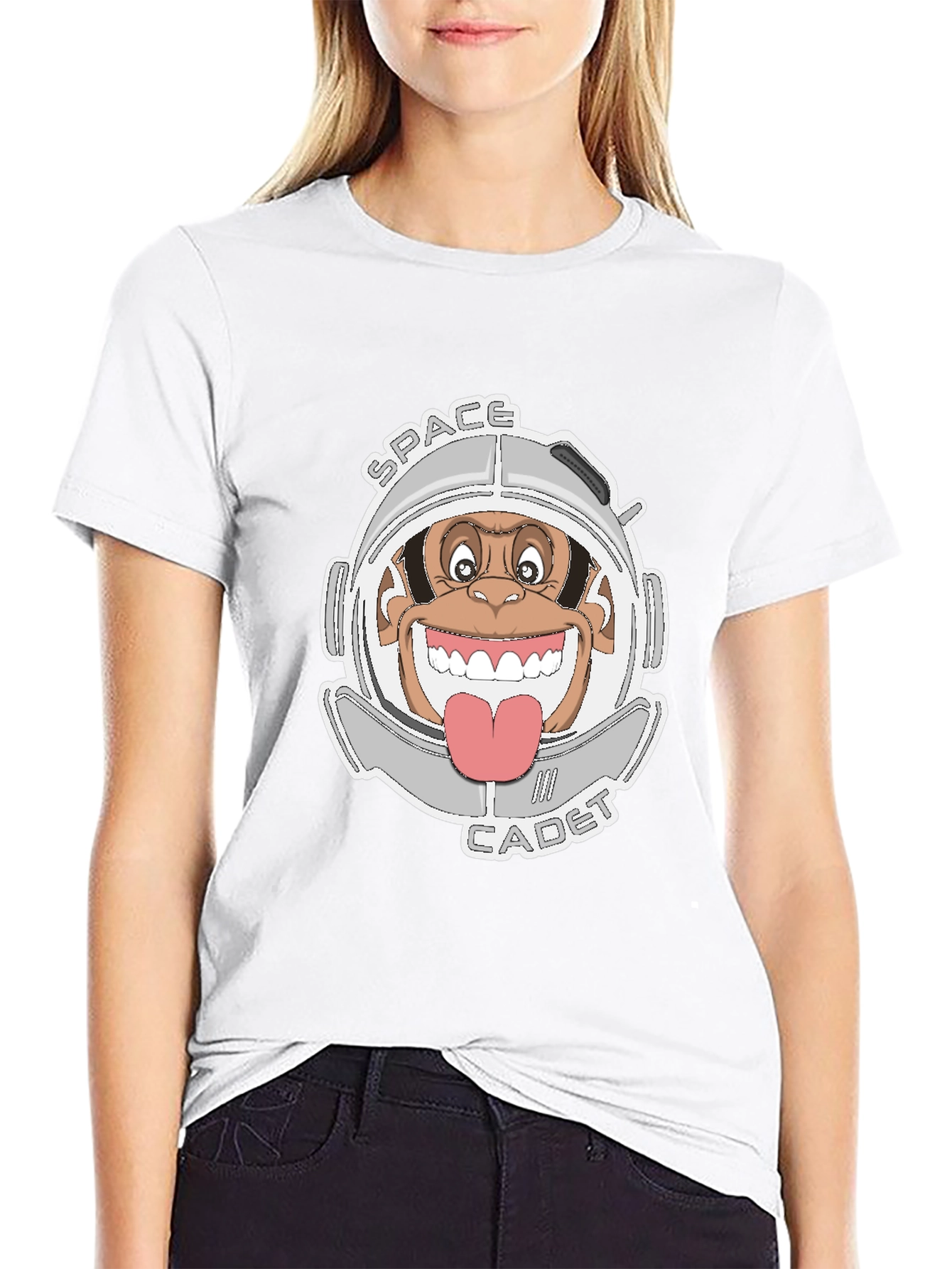 Space Cadet Monkey Graphic T-Shirt - Black