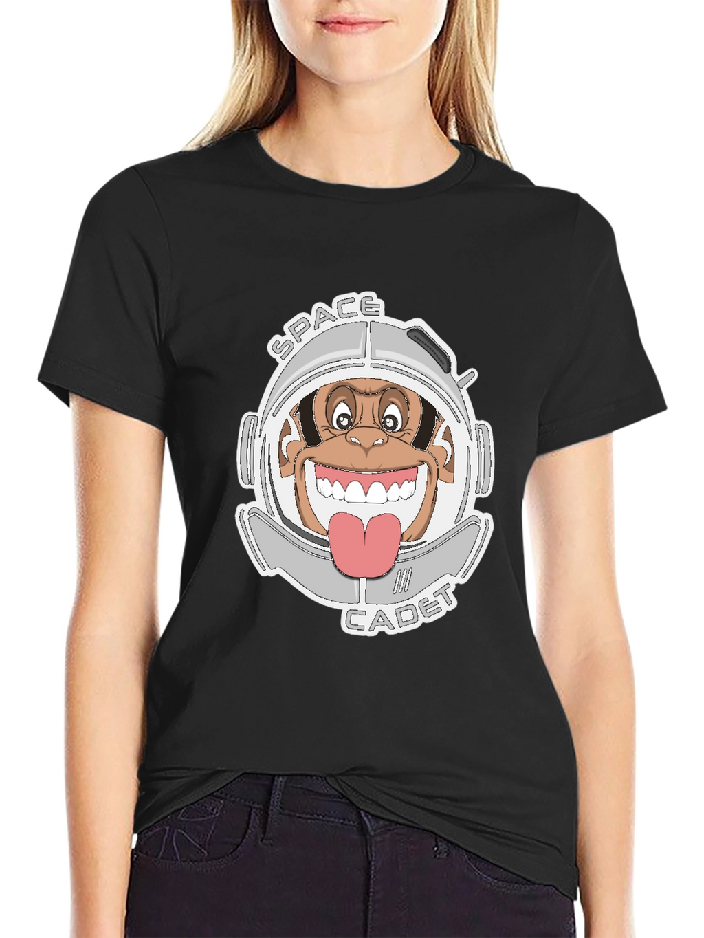 Space Cadet Monkey Graphic T-Shirt - Black