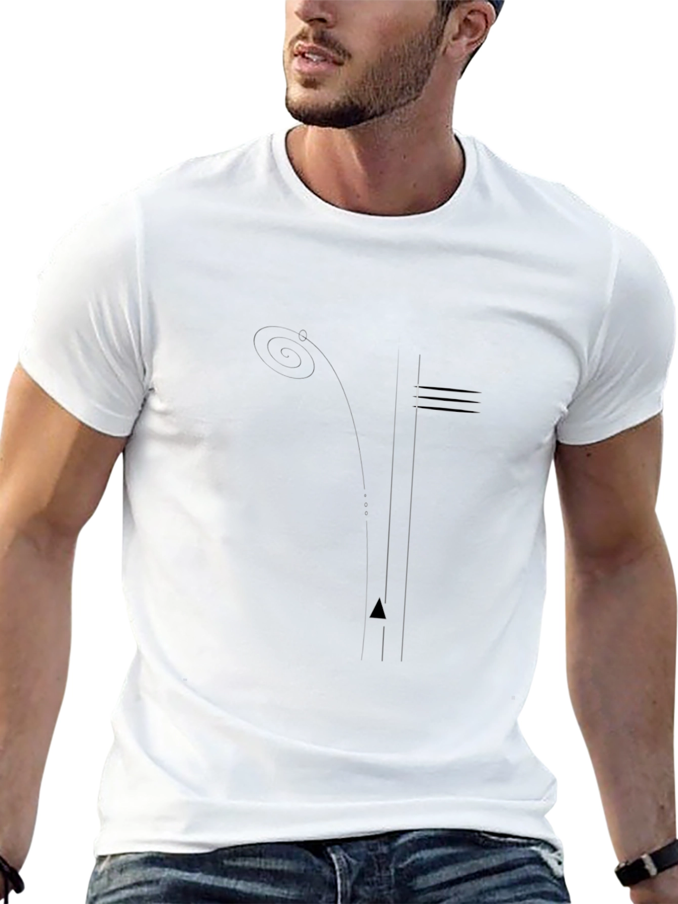 Modern Minimalist Graphic Black T-Shirt