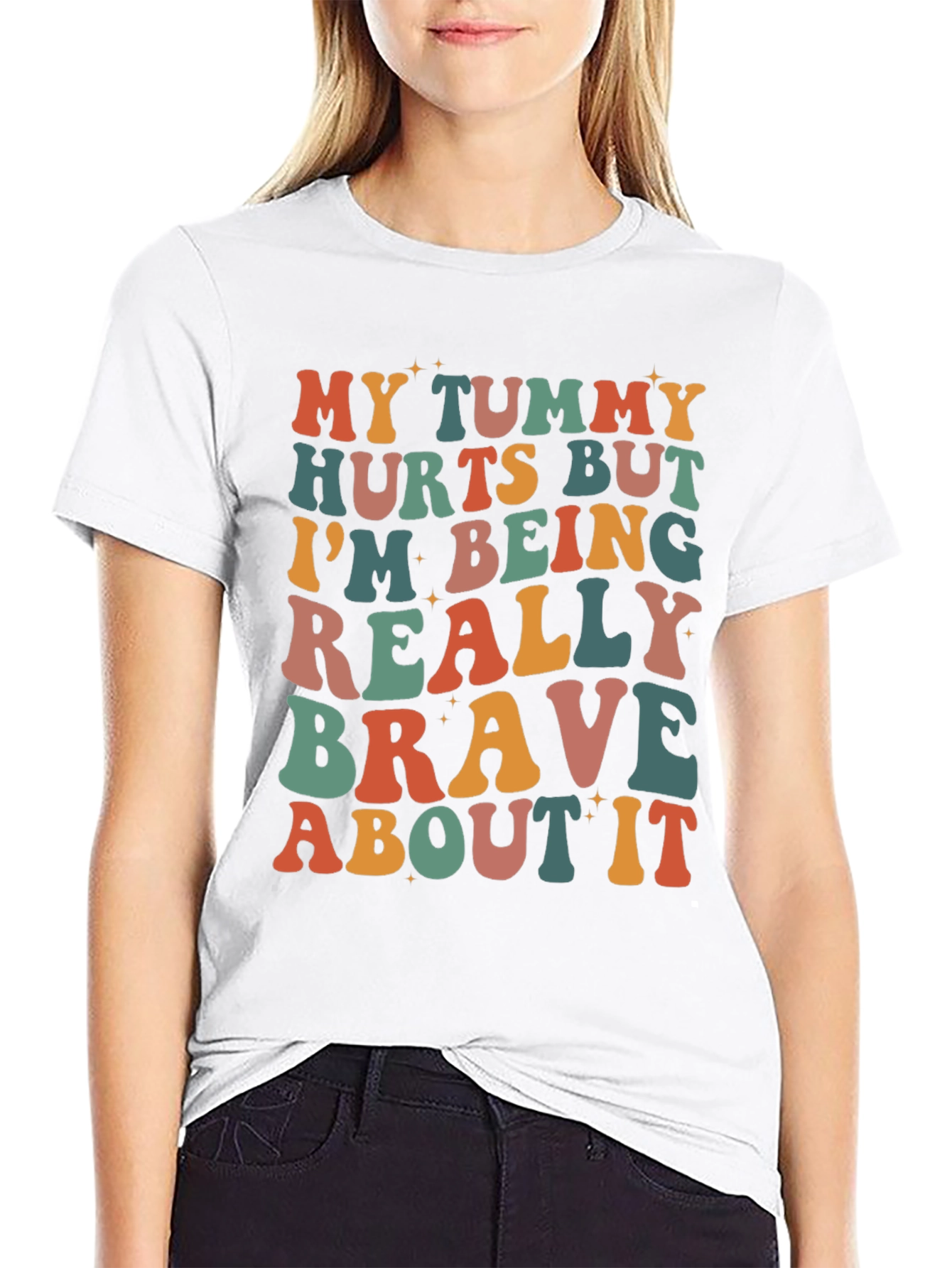 Funny Tummy Hurts Brave Graphic Tee