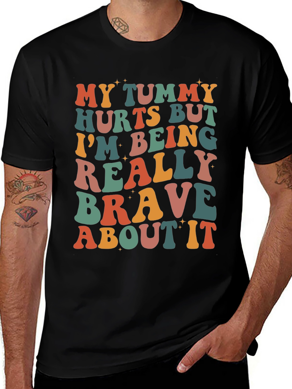 Funny Tummy Hurts Brave Graphic Tee