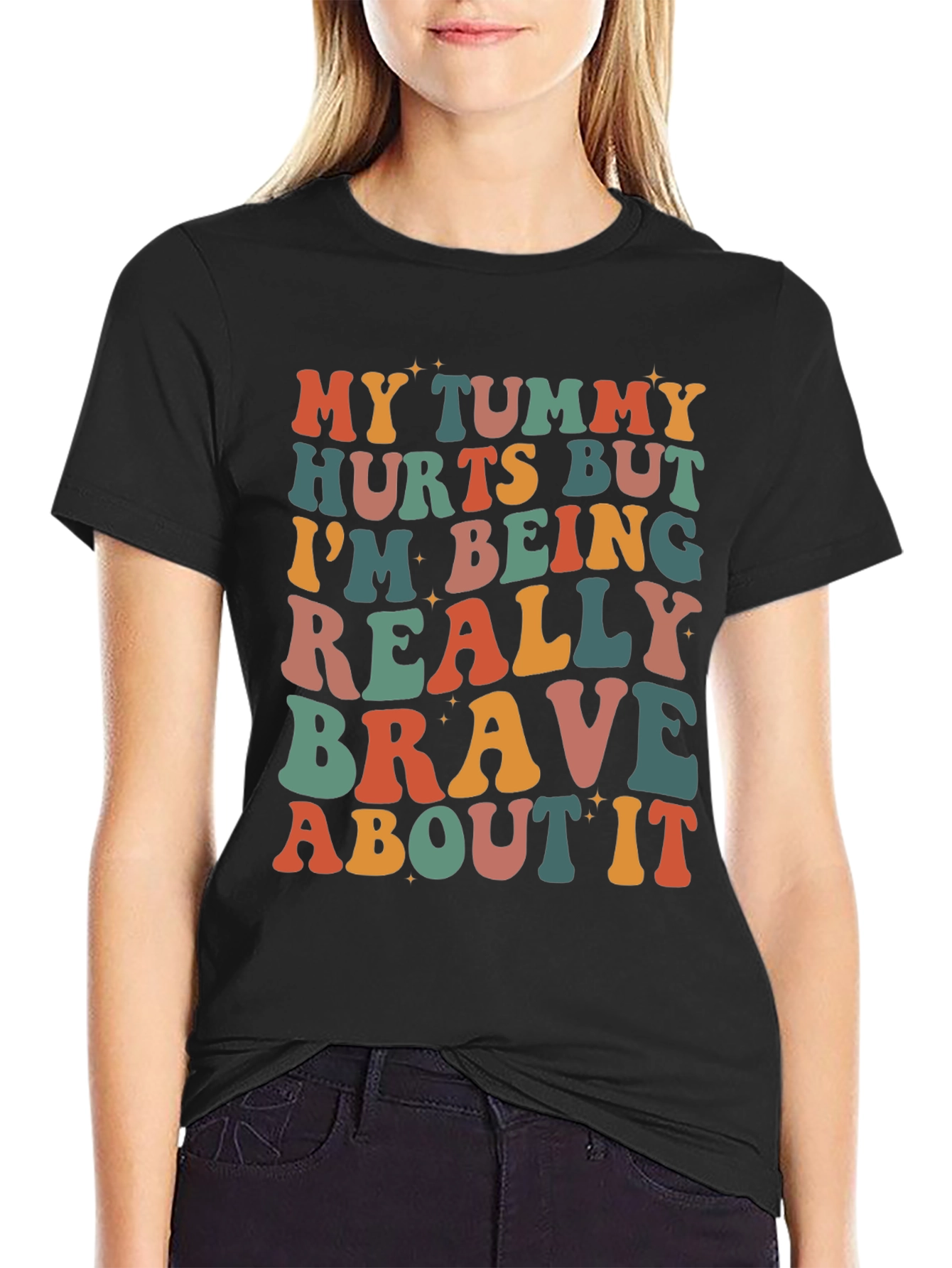 Funny Tummy Hurts Brave Graphic Tee