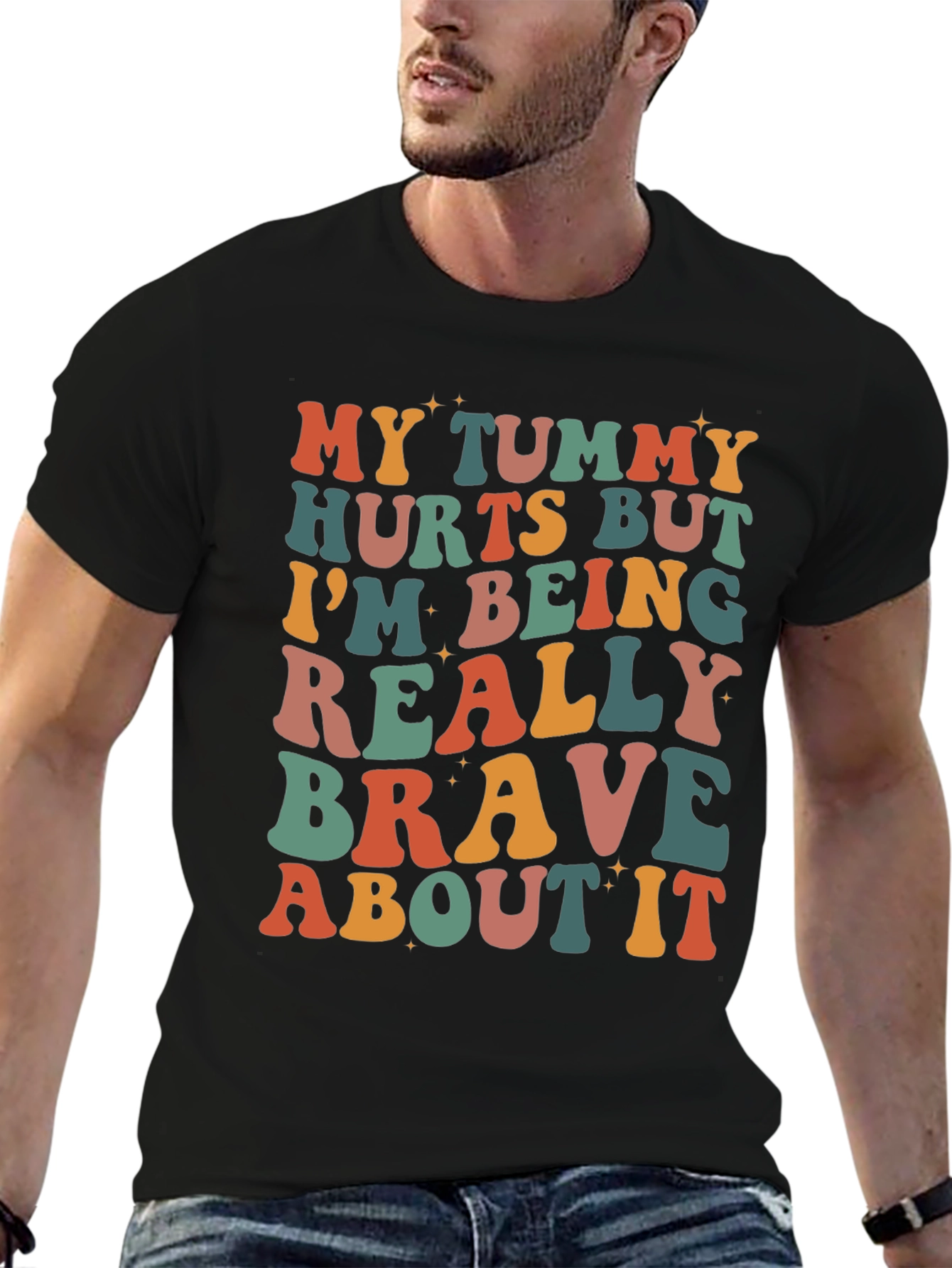 Funny Tummy Hurts Brave Graphic Tee