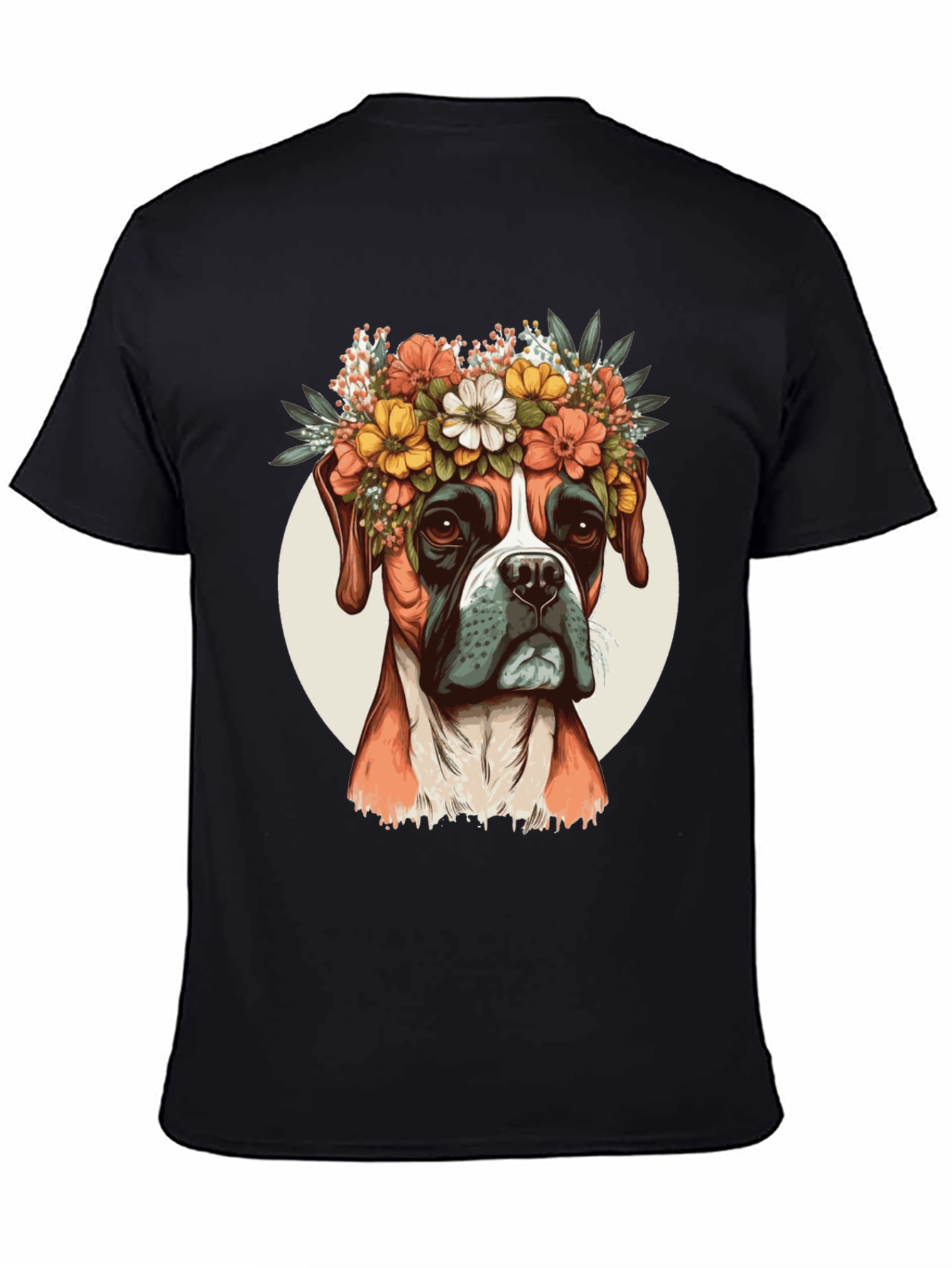 Dog with Floral Crown Graphic Tee - Unisex