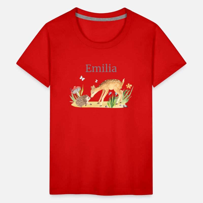 Forest Animal Deer Hedgehog Flowers Name Emilia