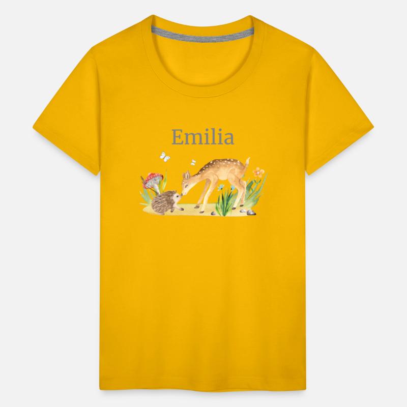 Forest Animal Deer Hedgehog Flowers Name Emilia